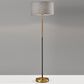 Adesso Bergen Floor Lamp in Black and Antique Brass, , large