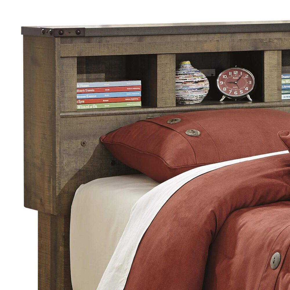 Signature Design by Ashley Trinell Twin Bookcase Headboard in Brown