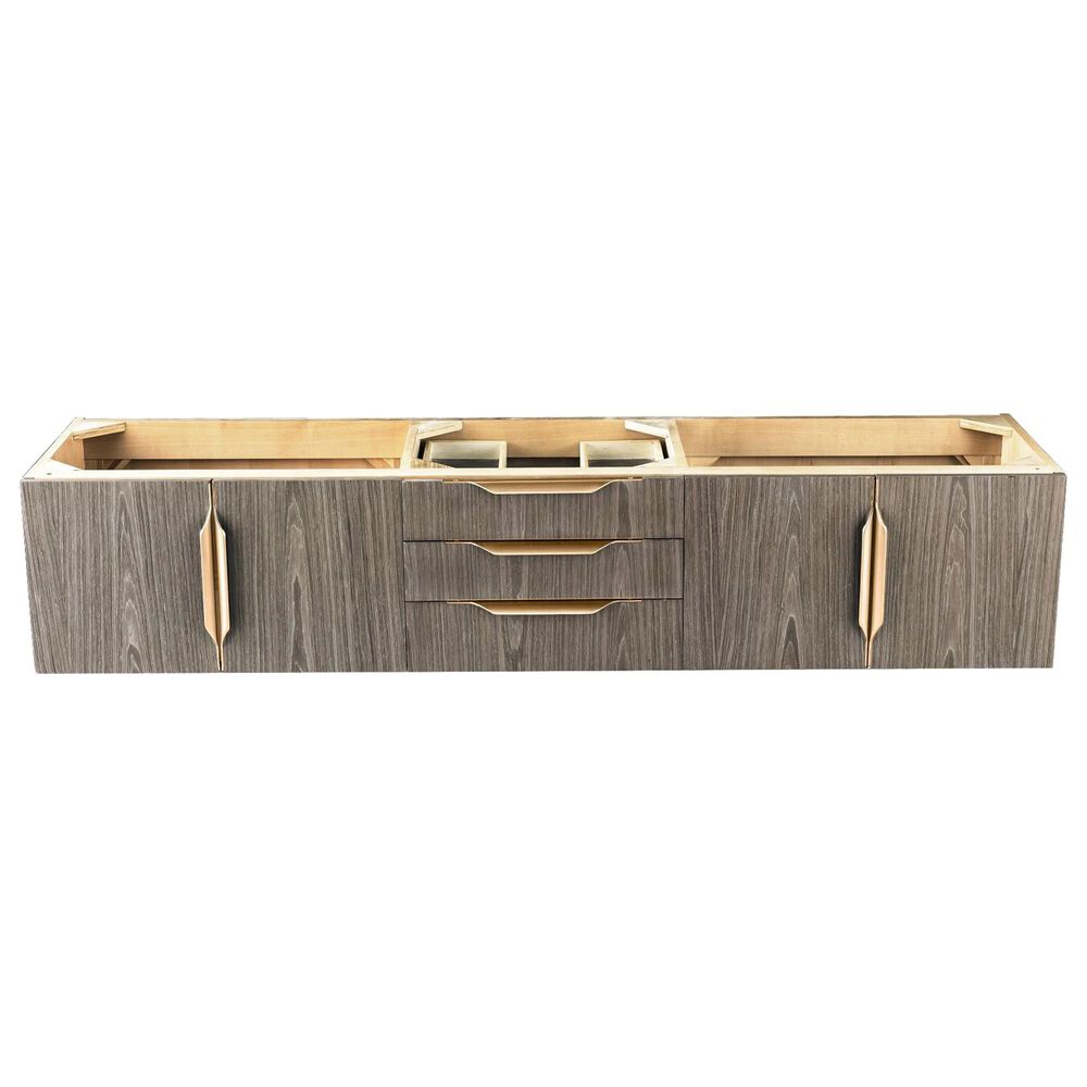 James Martin Mercer Island 72" Double Bathroom Vanity Cabinet in Ash Gray with Brushed Gold Hardware, , large
