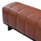 Hearth and Haven Faux Leather Dining Bench with Channel-Tufted Design in Brown, , large