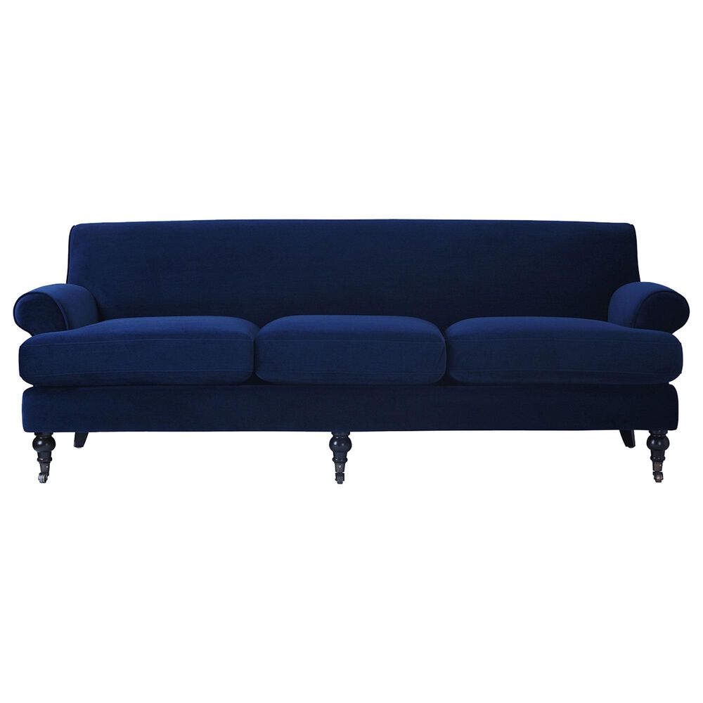 Jennifer Taylor Home Alana Lawson Stationary Sofa in Navy Blue Velvet, , large