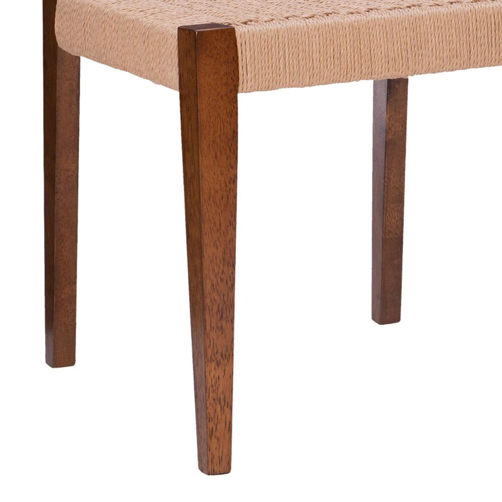 Linon Home Decor Cadence Side Chair with Woven Rope Seat in Brown (Set of 2), , large