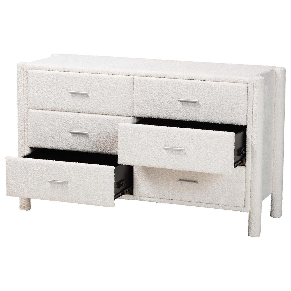 Baxton Studio Laria 6-Drawer Dresser in White, , large