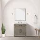 Lexora Home Laurel 30" Single Bathroom Vanity in Grey Oak with White Quartz Top and Rectangular Sink, , large