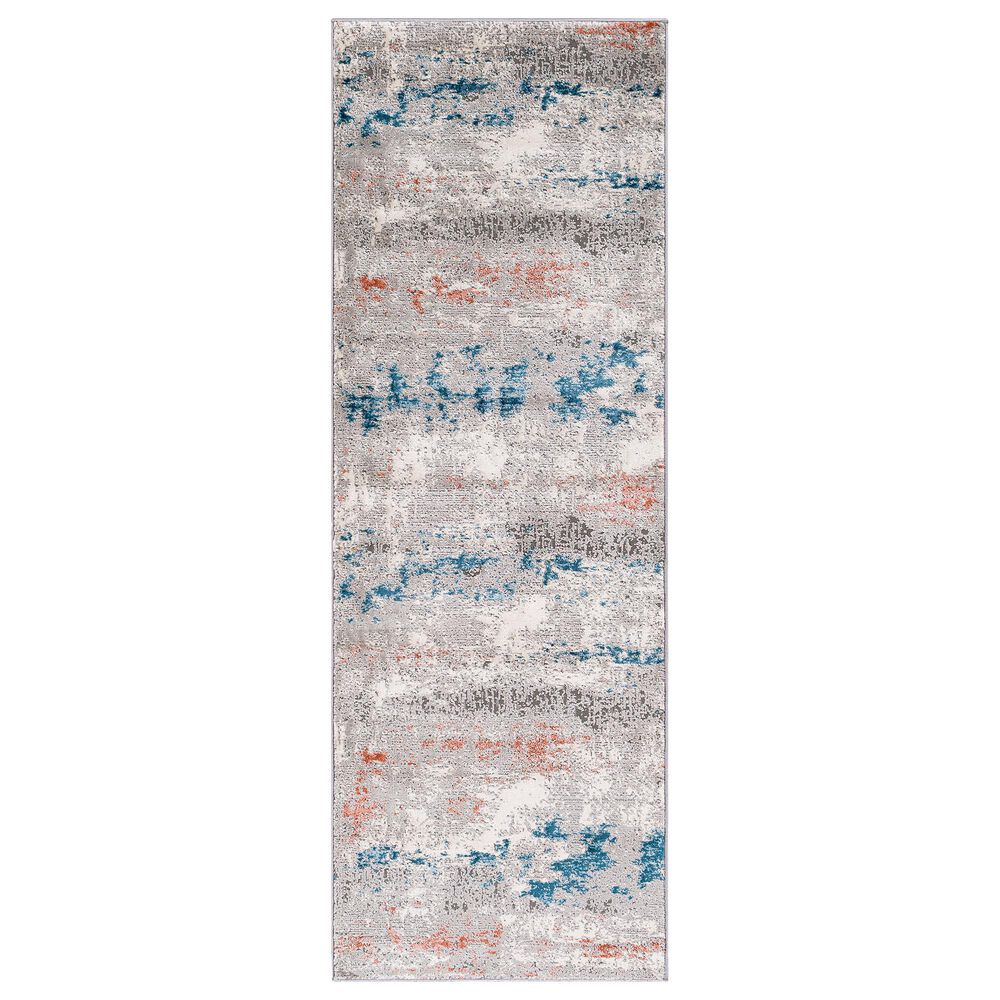 Surya Tibetan TBT-2328 2"7" x 7"7" Coral, Ivory, Taupe, Dark Green, Teal and Rust Runner, , large