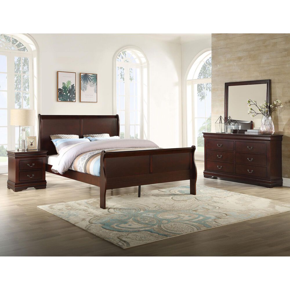 Crown Mark Louis Philip 6 Drawer Dresser Only in Cherry, , large