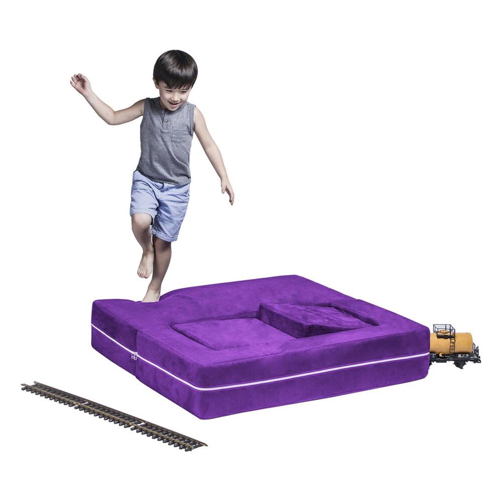 Jaxx Zipline Modular Kids Loveseat &amp; Ottomans in Grape, , large
