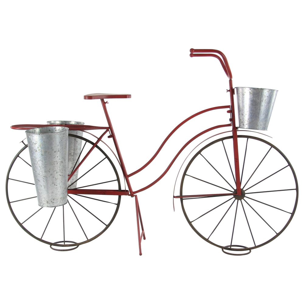 Maple and Jade Vintage Plantstand in Red and Silver, , large