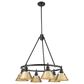 Golden Lighting Orwell 6-Light Chandelier with Brushed Champagne Bronze Shade in Matte Black, , large