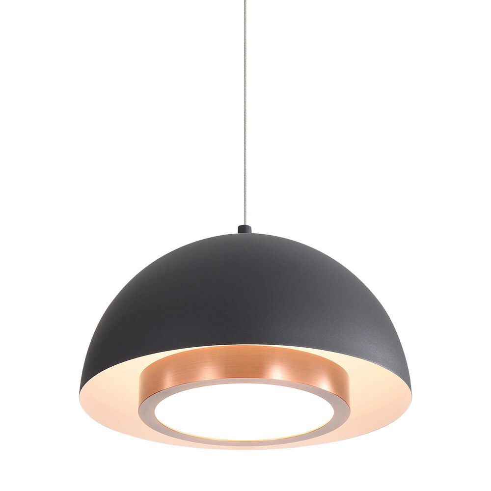 Golden Lighting Solsken 12" 1-Light Pendant in Sand Black, , large