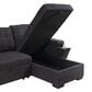HOMLUX 95"W Reversible Sleeper Sectional Sofa with Storage Chaise, Cup Holders, USB, in Black, , large