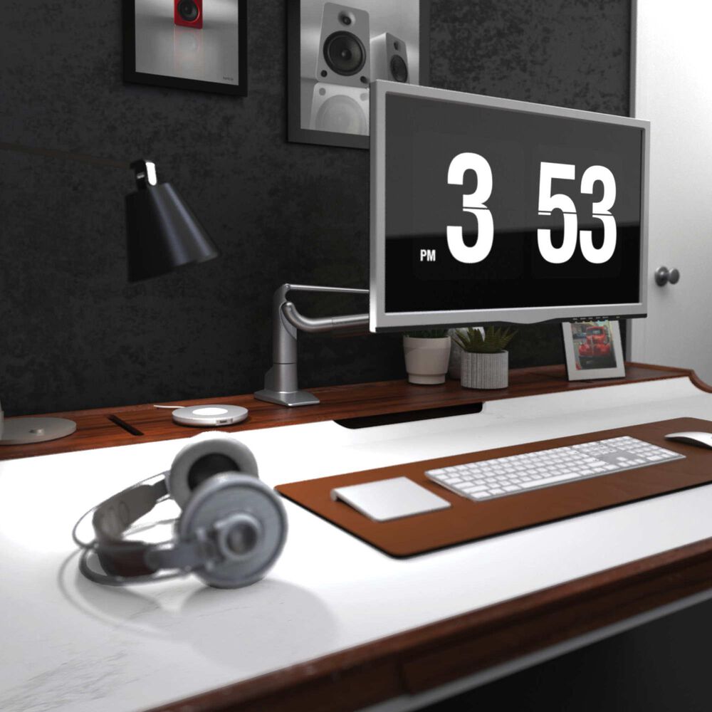 Kanto Single Monitor Desk Mount for 17" - 32" Displays in Silver, , large