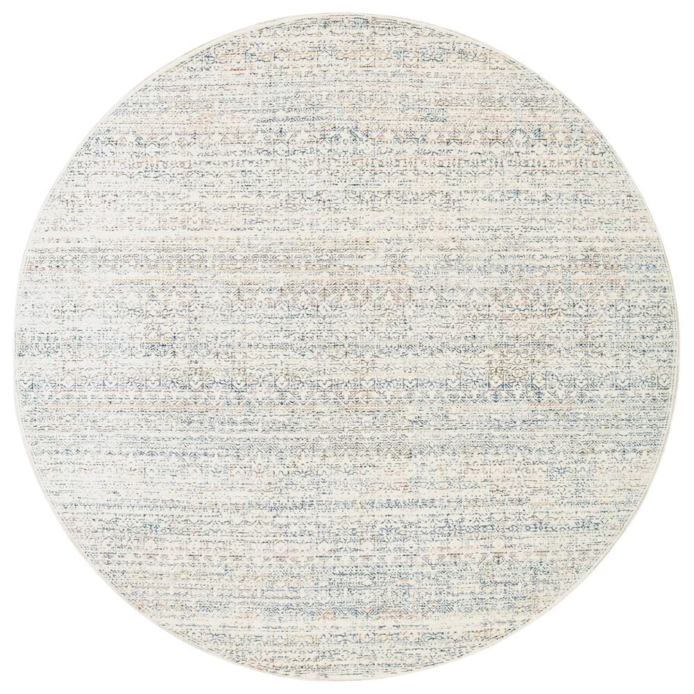 Amber Lewis x Loloi Zuma 3" Round Ivory and Multicolor Area Rug, , large
