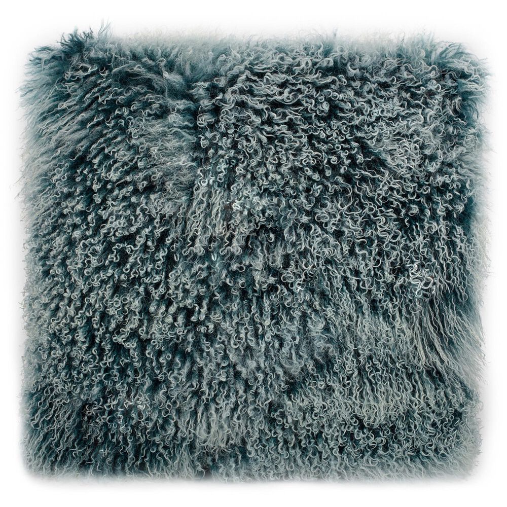 Moe's Home Collection Lamb Fur Pillow in Blue, , large