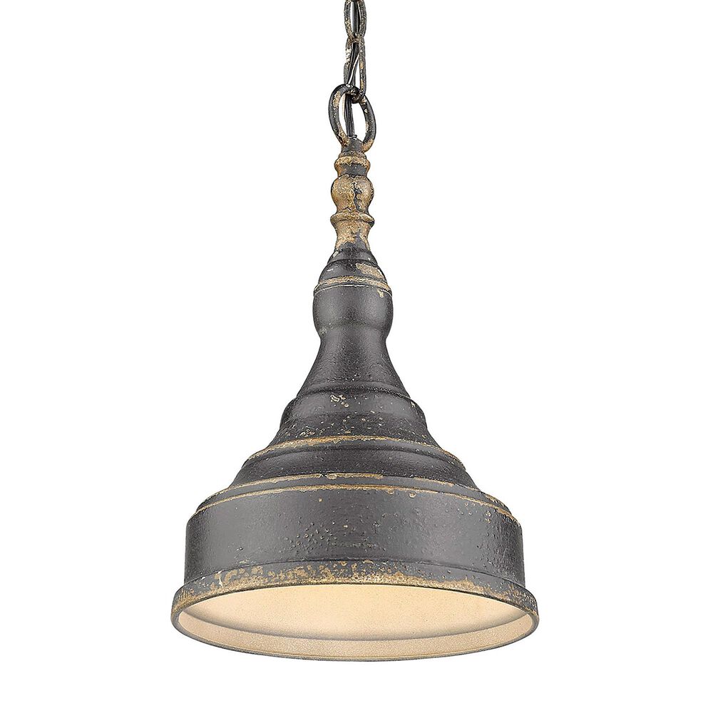 Golden Lighting Keating 1-Light Pendant in Antique Black Iron, , large