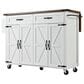 HOMLUX 53.5""Farmhouse Kitchen Island in White, , large
