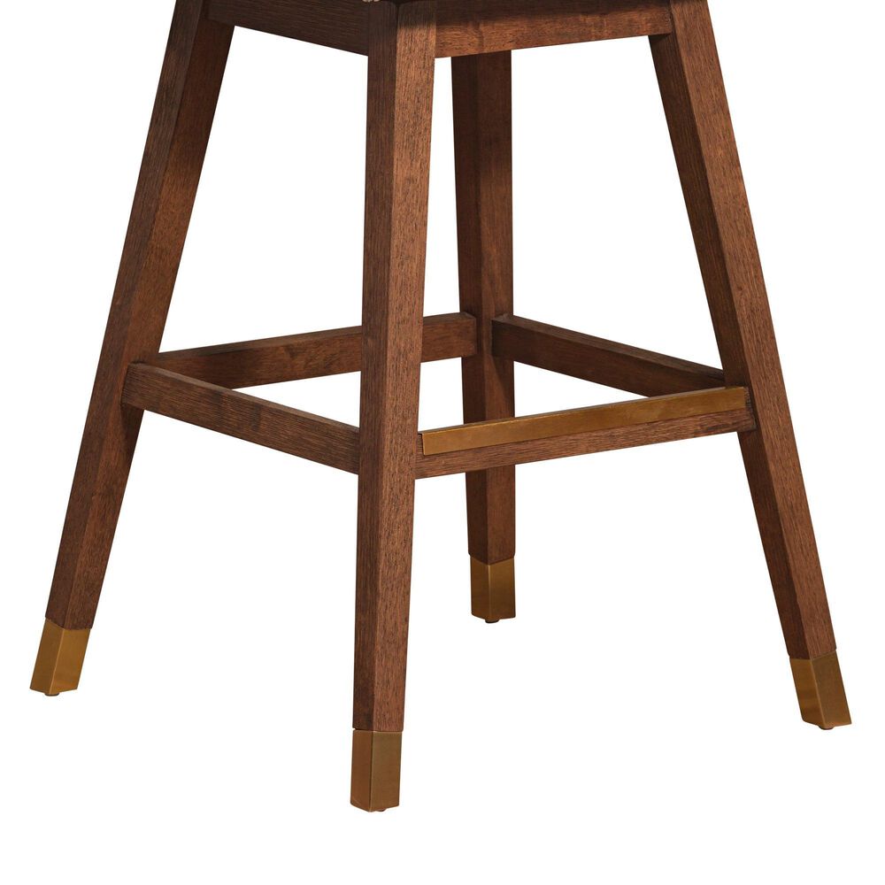 Blue River Amalie Swivel Barstool Stool with Taupe Boucle Cushion in Brown Oak, , large