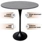 Leisuremod Verve 36" Round Bar Height Dining Table with Sintered Stone Top in Black and Grey - Table Only, , large