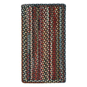 Capel Plymouth 0440-300 7"6" Vertical Stripe Square Black Area Rug, , large
