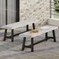 HOMLUX Carlisle Outdoor Bench in Light Gray and Black (Set of 2), , large