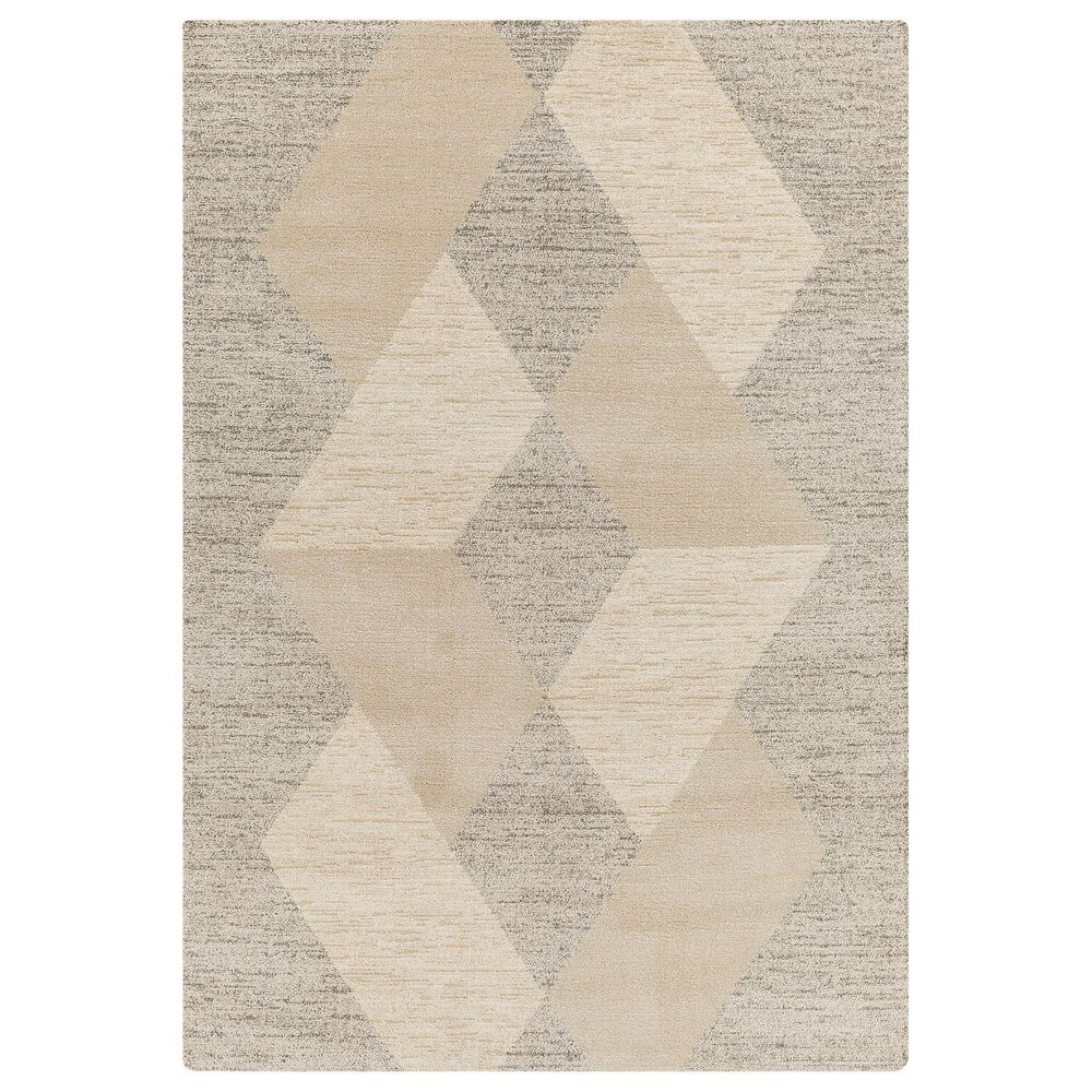 Surya Gavic 6"7" x 9"6" Medium Gray and Light Beige Area Rug, , large