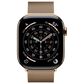 Apple Watch Series 11 (GPS+Cellular) 46mm Titanium Case with Milanese Loop - S/M in Gold and 2-Year AppleCare+, , large
