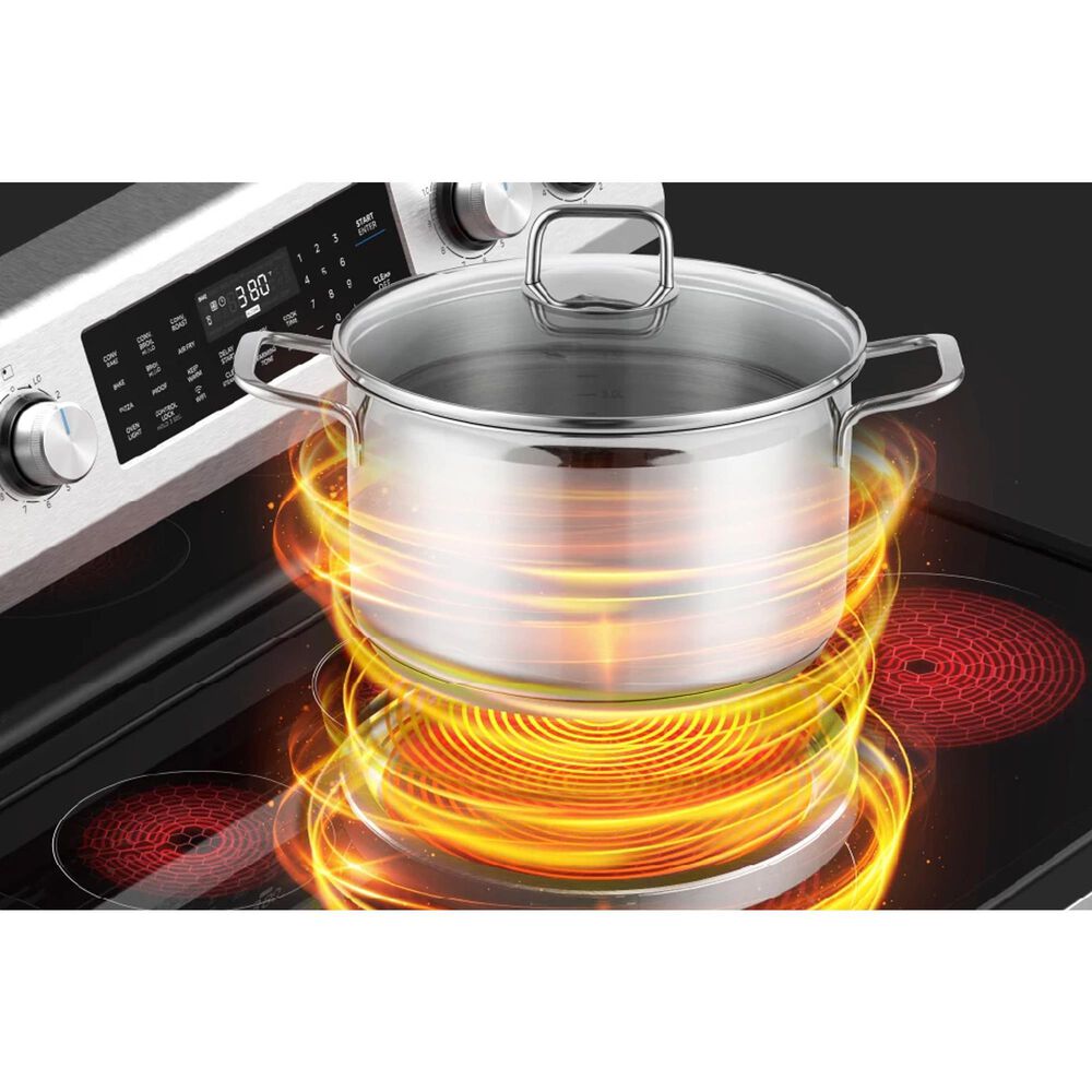 Midea 30" Freestanding Electric Range with 5 Burners and Air Fry in Stainless Steel, , large