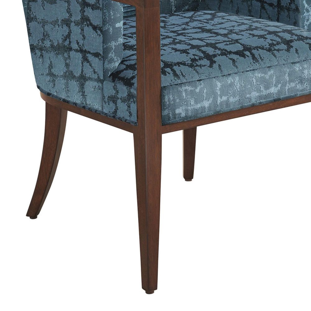 Lexington Furniture Rendezvous Lambeth Dining Arm Chair in Chester Finish and Blue Upholstery, , large