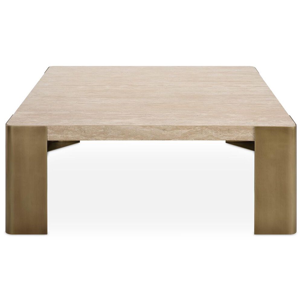 Uttermost Caress Coffee Table in Honey Beige and Antique Brass, , large