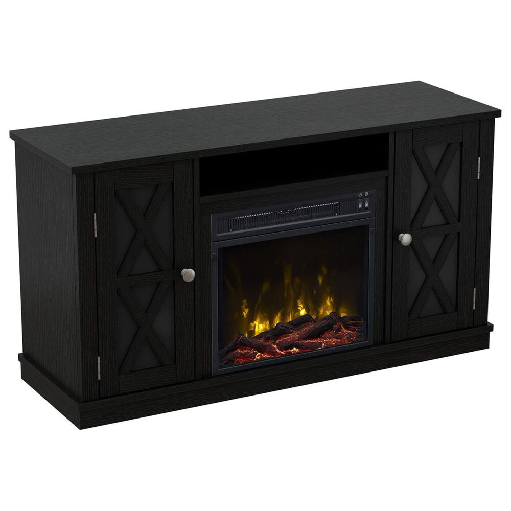 Fabio Flames 48" TV Stand with Electric Fireplace in Black, , large