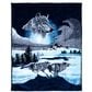 Timberlake Lavish Home Wolf Heavy Plush Mink Blanket, , large
