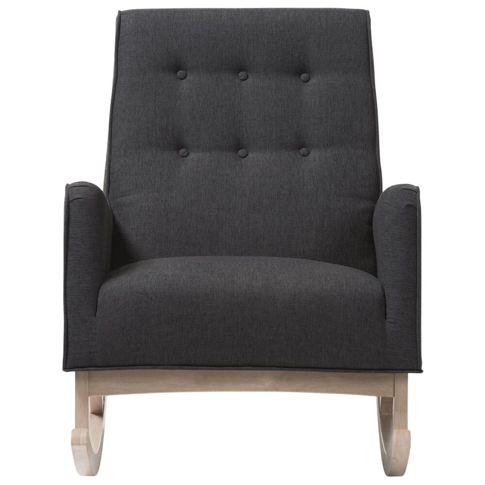 Baxton Studio Marlena Rocking Chair in Dark Grey | Nebraska Furniture Mart