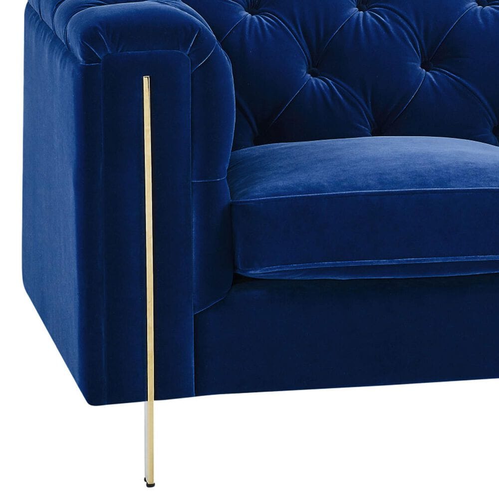 Steve Silver Charlene Stationary Loveseat in Sapphire Blue Velvet, , large