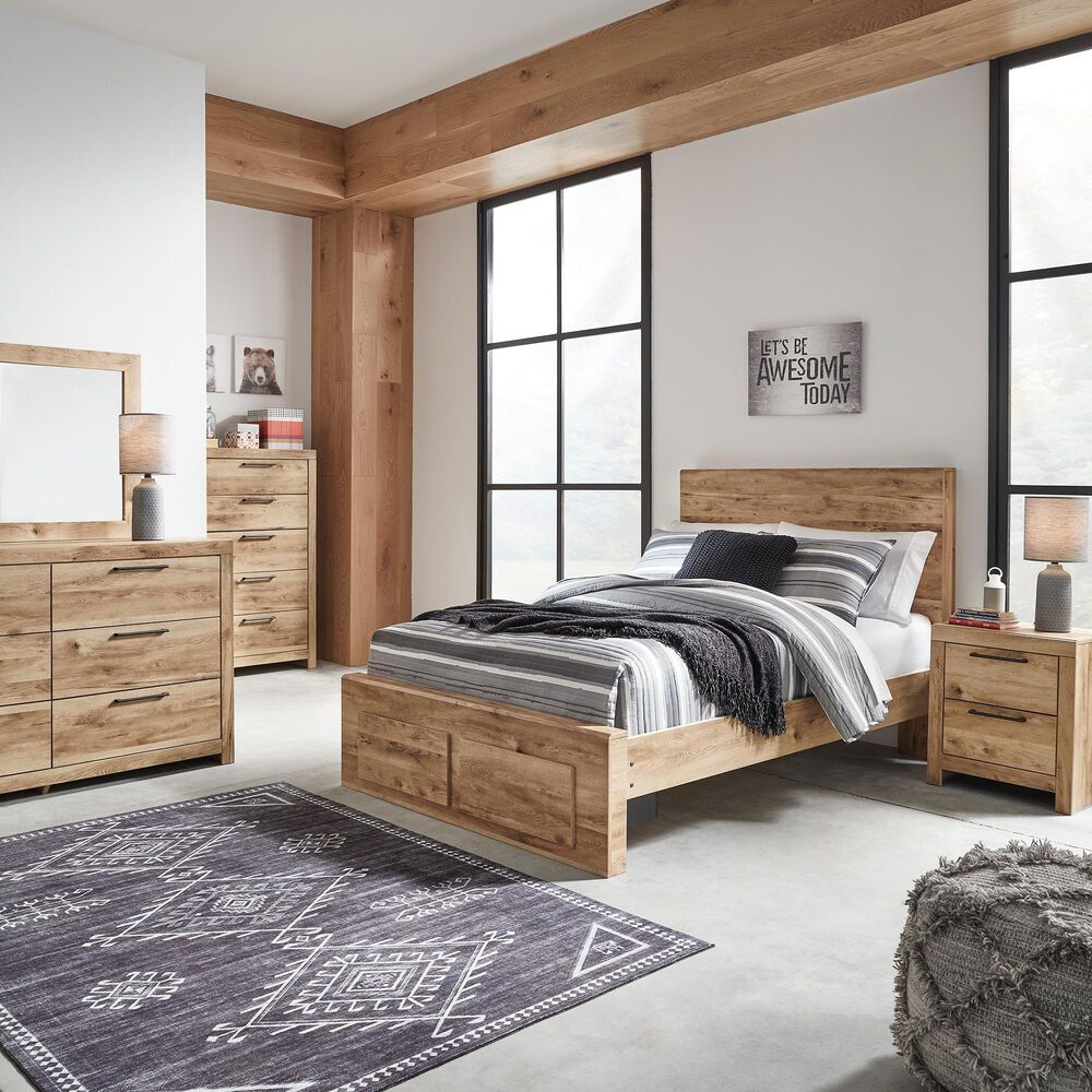 Ashley Hyanna Full Panel Storage Bed in Tan Brown, , large