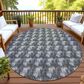 Dalyn Rug Company Soft Essentials Chevron Black 8" Round Area Rug, , large