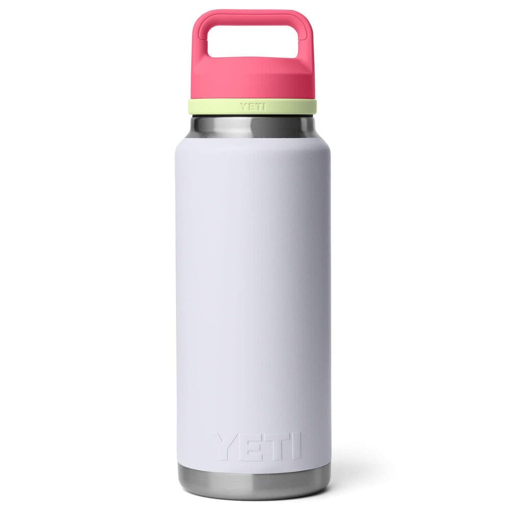 YETI Rambler 36 Oz Water Bottle with Color-Blocked Chug Cap in Mist, Pink and Grasshopper, , large