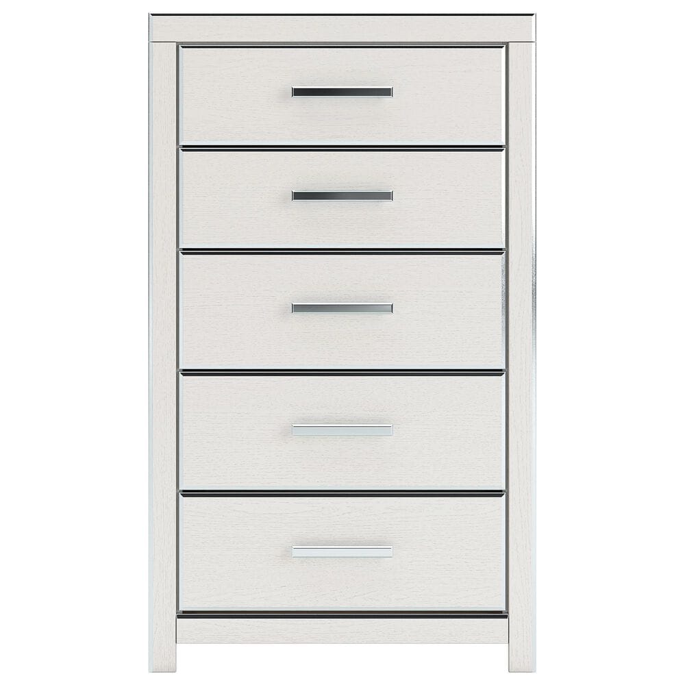 Ashley Zuraleus 6-Drawer Chest in Matte White and Chrome, , large