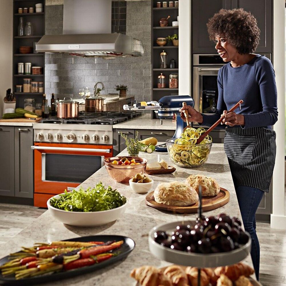 KitchenAid 36&quot; Slide-In Gas True Convection Range with Self-Cleaning in Scorched Orange, , large