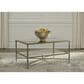 Ashley Cloverty Cocktail Table in Aged Gold and Clear, , large