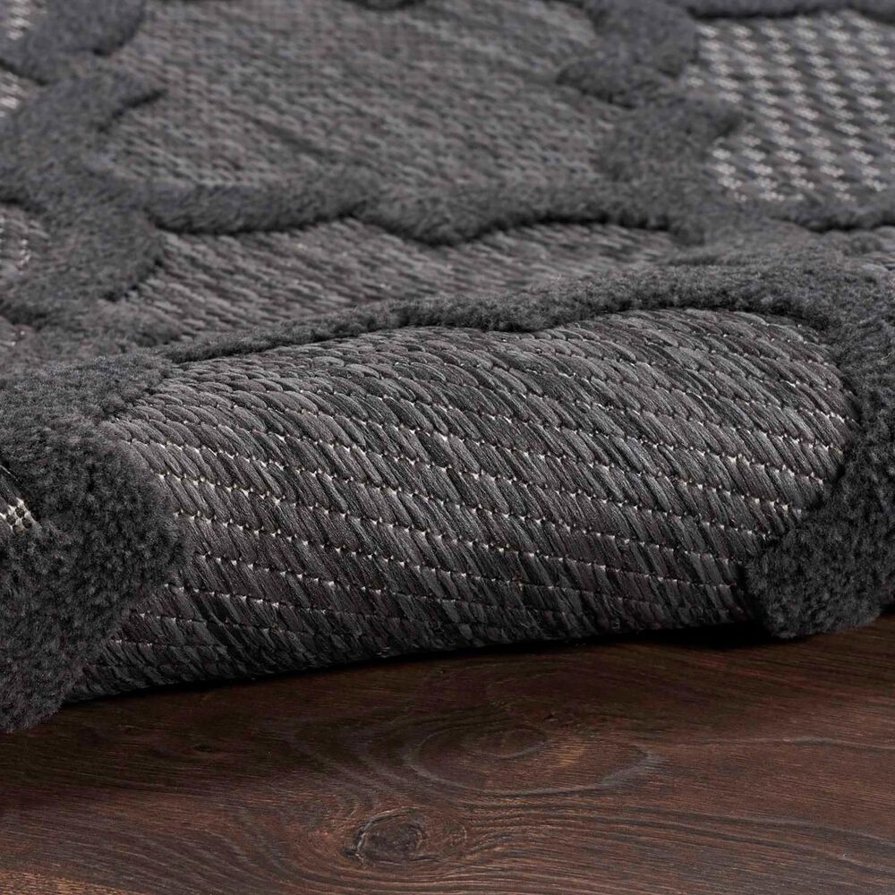 Nourison Easy Care 8&#39; x 10&#39; Charcoal and Black Indoor/Outdoor Area Rug, , large