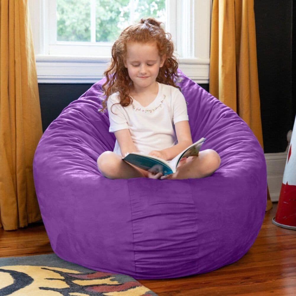 Jaxx 4&#39; Cocoon Kids Bean Bag in Grape, , large