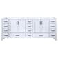 Lexora Home Jacques 84" Double Bathroom Vanity in White with 2 cm White Quartz Top and Rectangular Sinks, , large