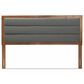 Baxton Studio Dexter King Panel Headboard with Dark Grey Fabric in Walnut Brown, , large