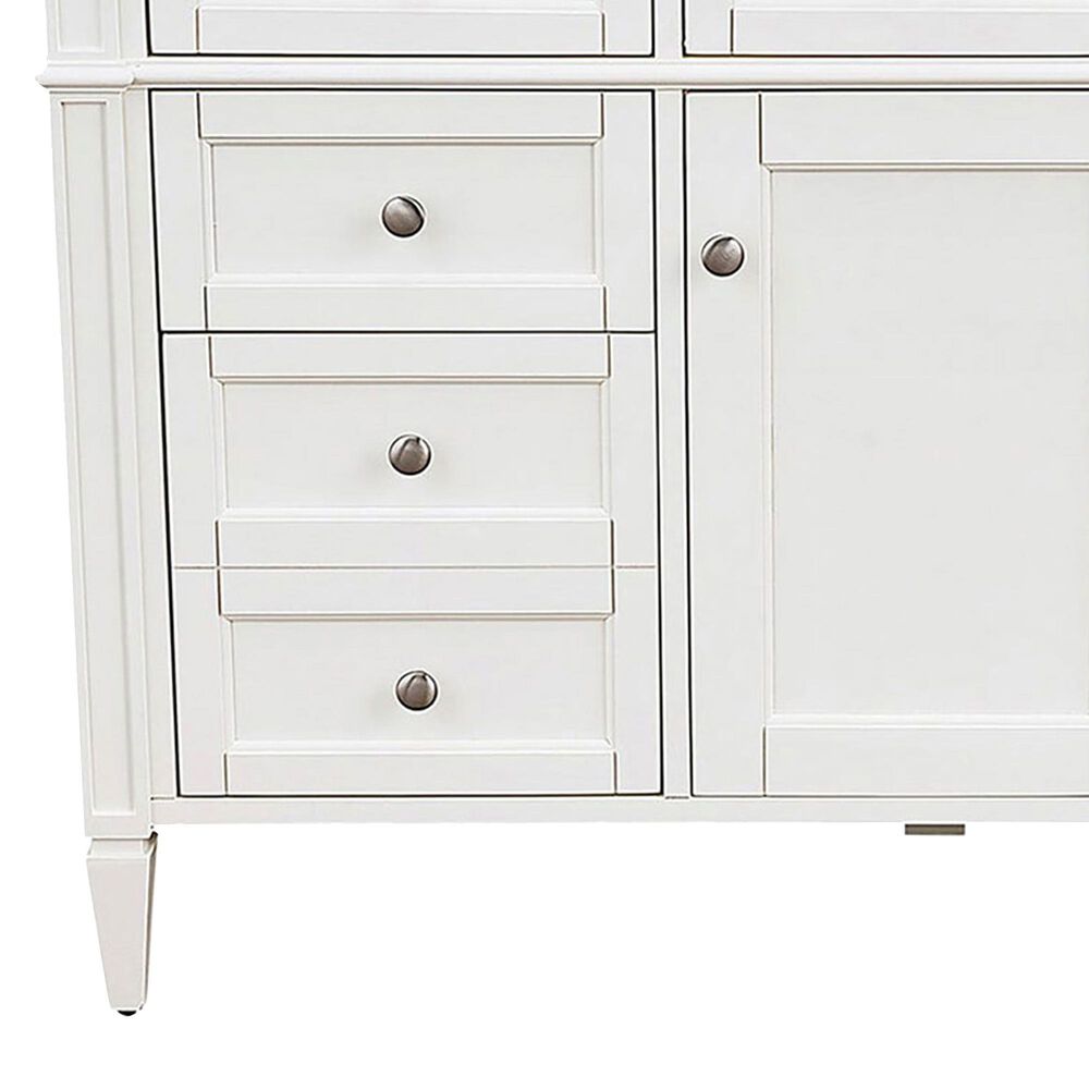 James Martin Brittany 48&quot; Single Bathroom Vanity in Bright White with 3 cm White Zeus Quartz Top and Rectangular Sink, , large