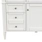 James Martin Brittany 48" Single Bathroom Vanity in Bright White with 3 cm White Zeus Quartz Top and Rectangular Sink, , large