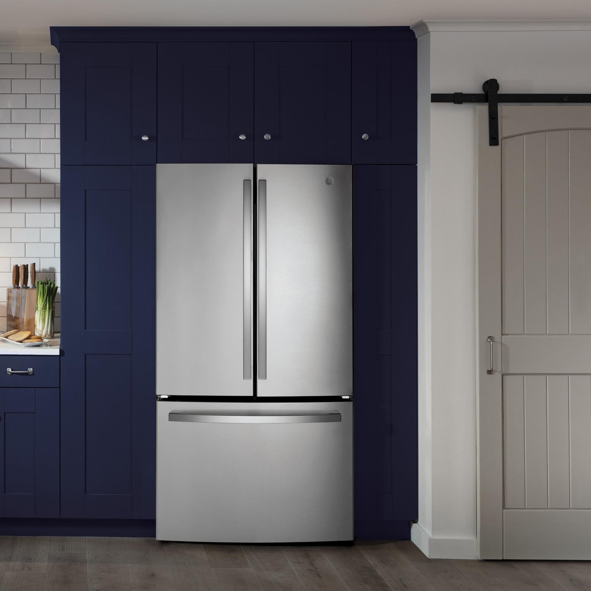 GE Appliances 27.0 Cu. Ft. Fingerprint Resistant French Door Refrigerator in Stainless Steel NFM