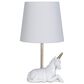 Lamps Per Se 19" Polyresin Unicorn Star Table Lamp in Glossy White and Antique Silver, , large