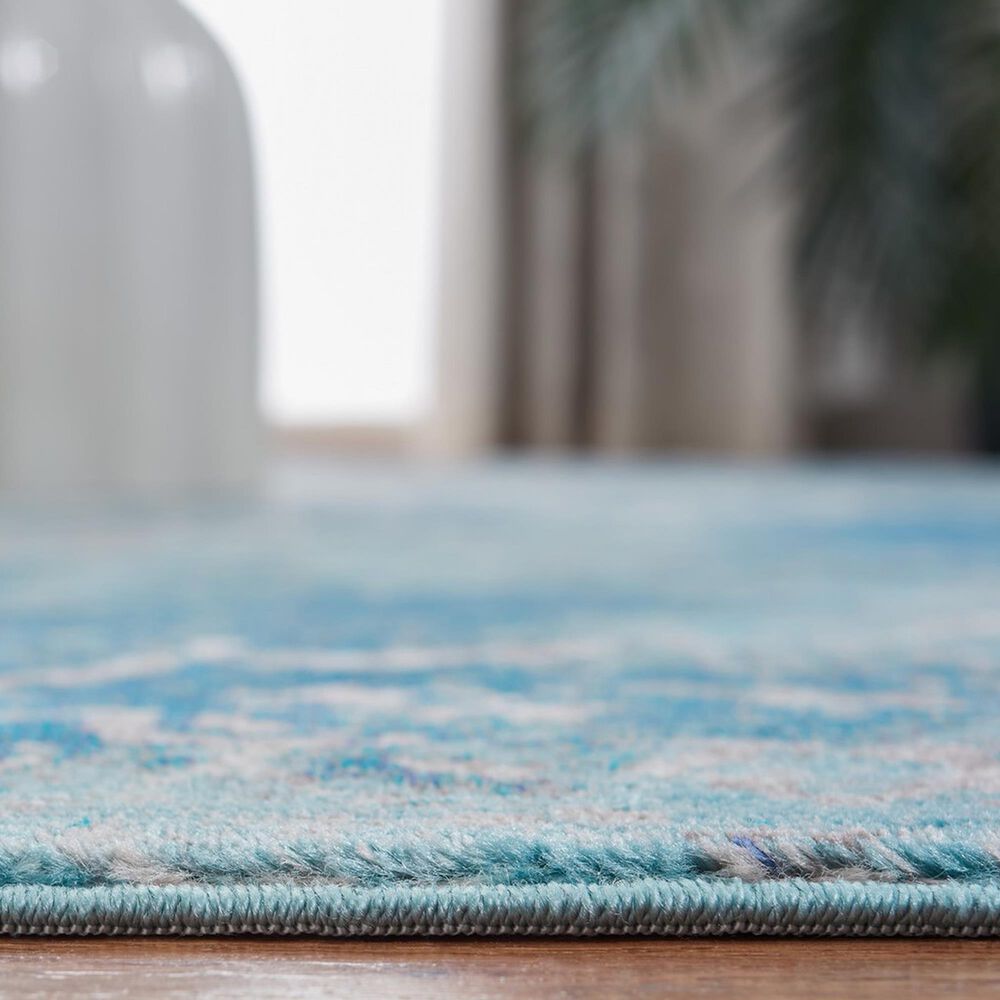 Safavieh Aria 2&#39; x 8&#39; Light Blue and Ivory Runner, , large