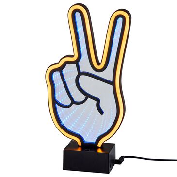 Adesso Infinity Neon Peace Sign Lamp in Black, , large