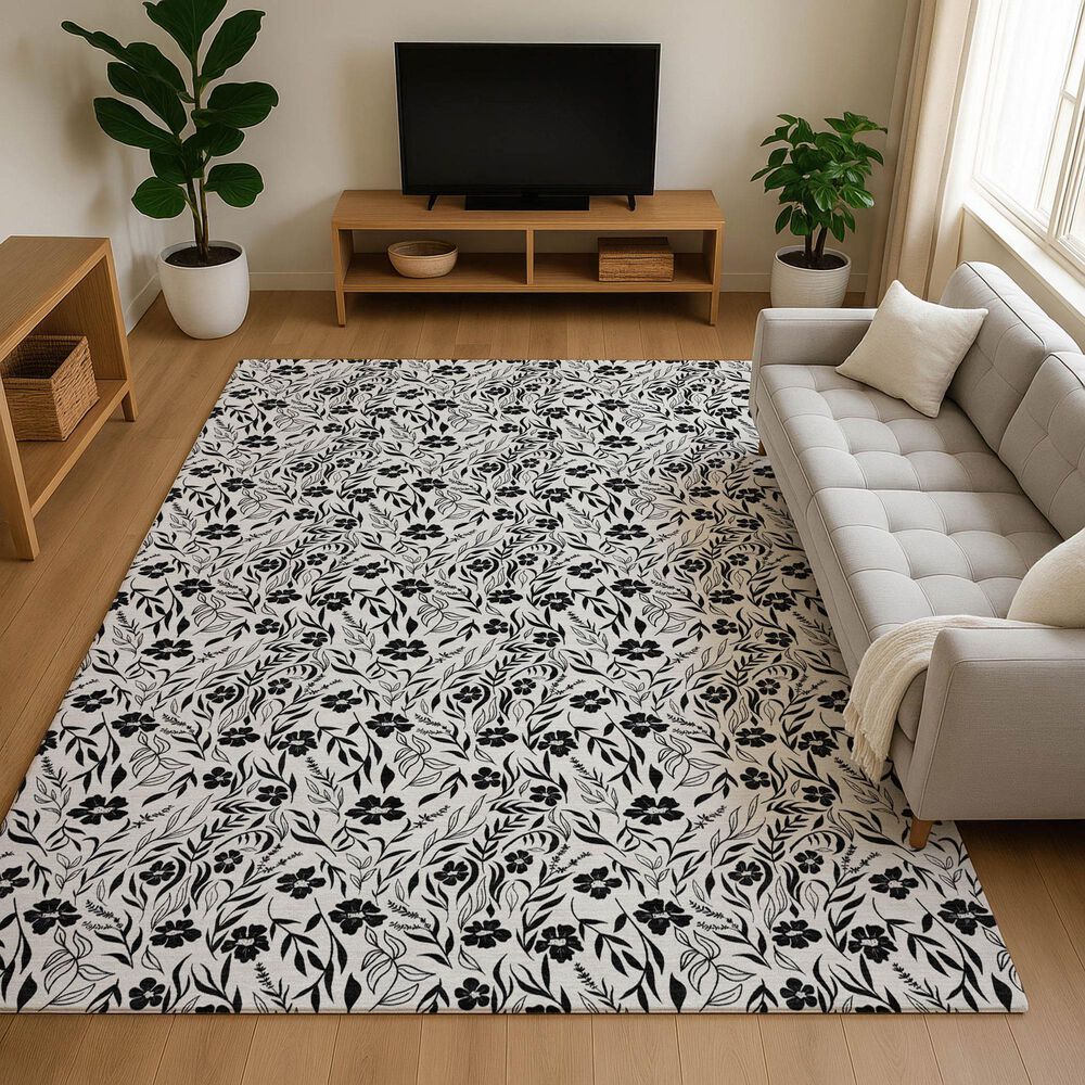Dalyn Rug Company Soft Essentials Floral Ivory 9' x 12' Indoor/Outdoor Area Rug, , large